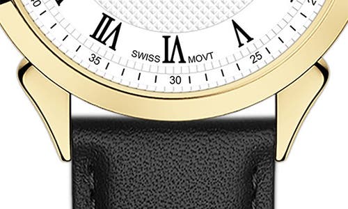 Alfred Sung Swiss Heritage Leather Strap Watch, 42mm
