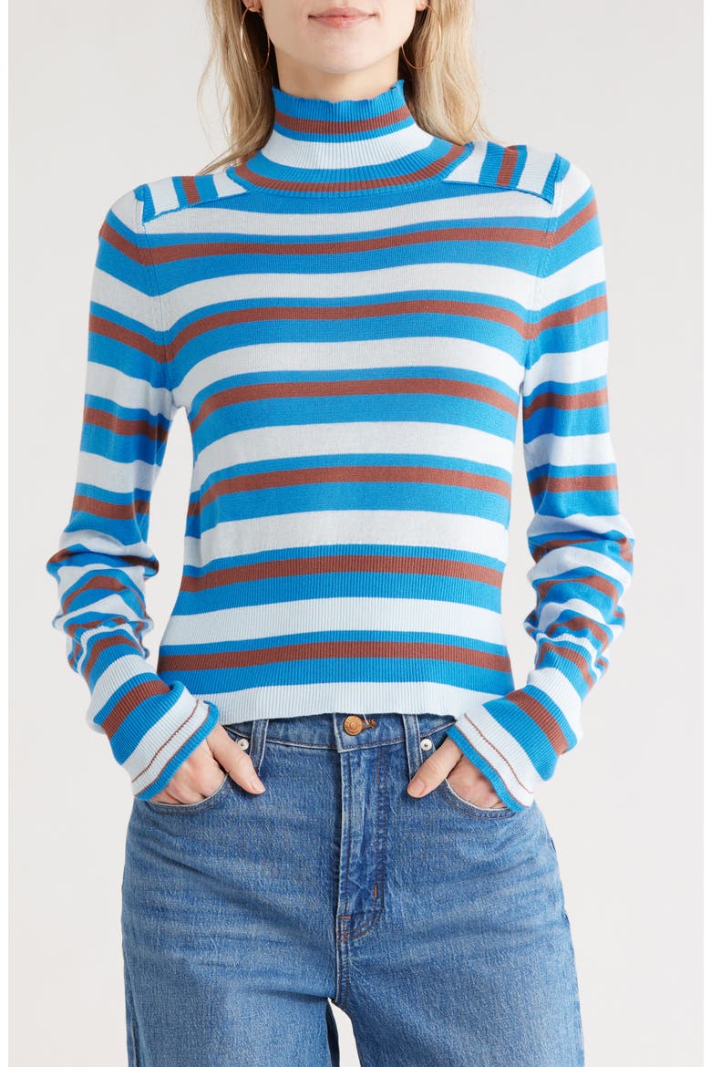 Breeze Stripe Mock Neck Top, Main, color, BLUE