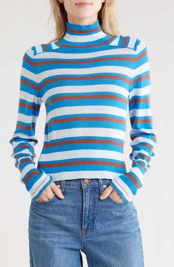 Free People Breeze Stripe Mock Neck Top