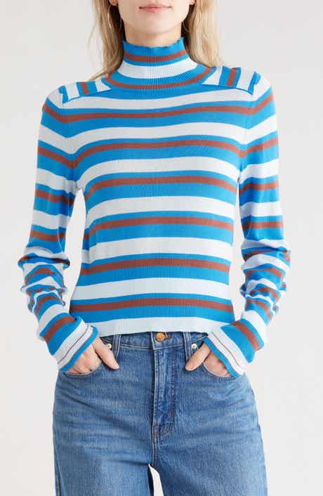 Free People Breeze Stripe Mock Neck Top