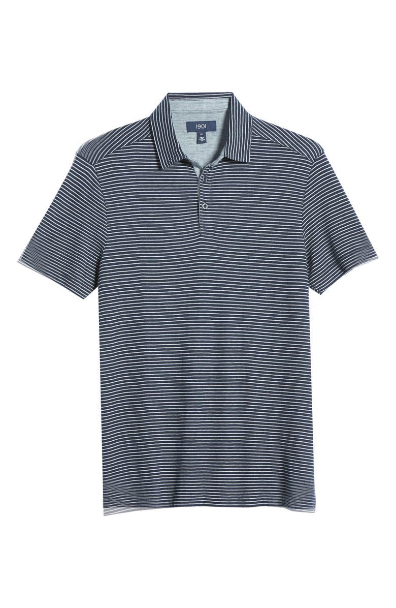 1901 Pinstripe Short Sleeve Polo, Alternate, color, 