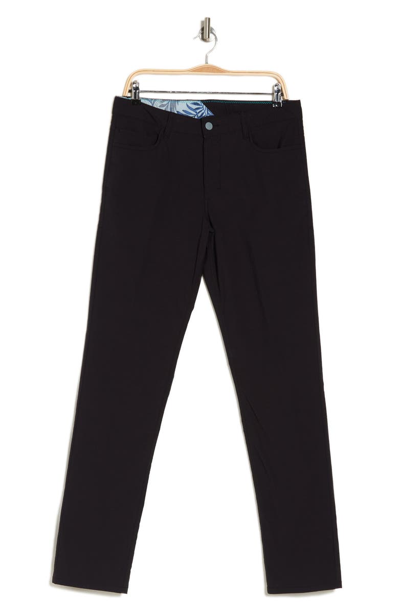 Vintage 1946 Flat Front Slim Leg Performance Twill Pants, Alternate, color, Black