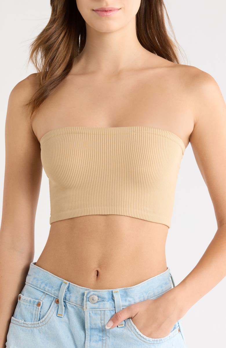 Free People Amelia Bandeau Bra, Alternate, color, Oat Latte