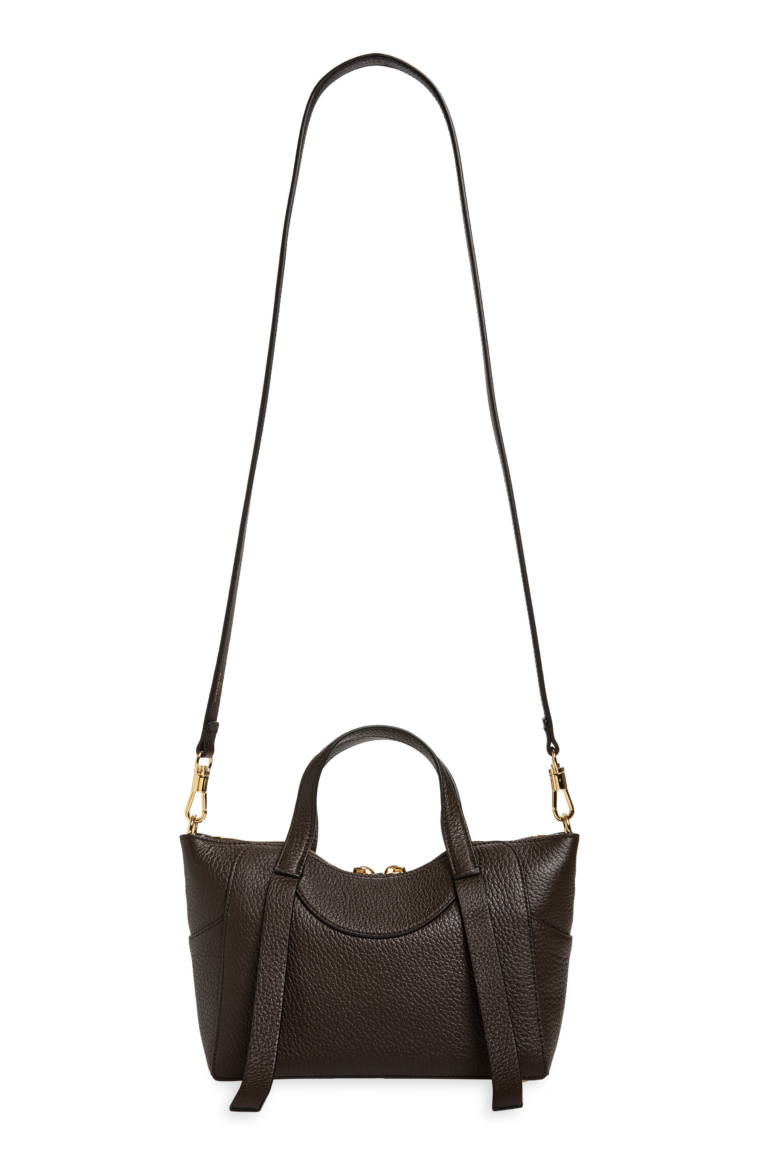 Small Snatch Chain Zip Handheld Bag, Alternate, color, CHOCOLATE