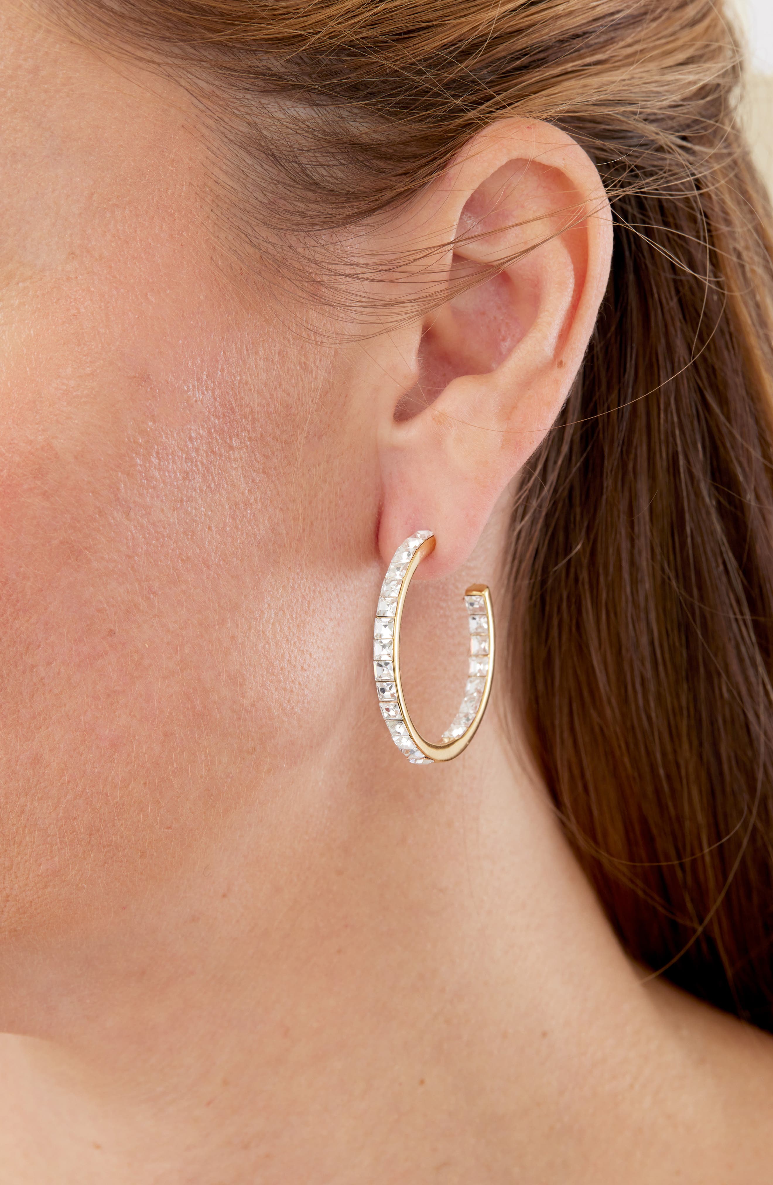 Cubic Zirconia Hoop Earrings