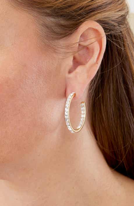 Cubic Zirconia Hoop Earrings