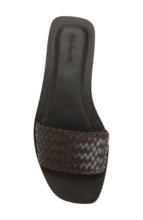 Shop Madewell The Cora Woven Slide Sandal In Dark Carob