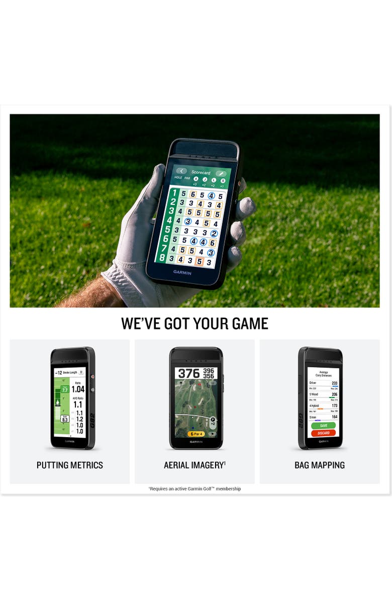 Garmin Approach G82 GOLF Launch Monitor and Premium 5" GPS Golf Handheld with Built-in Bluetooth - Black, Alternate, color, Black