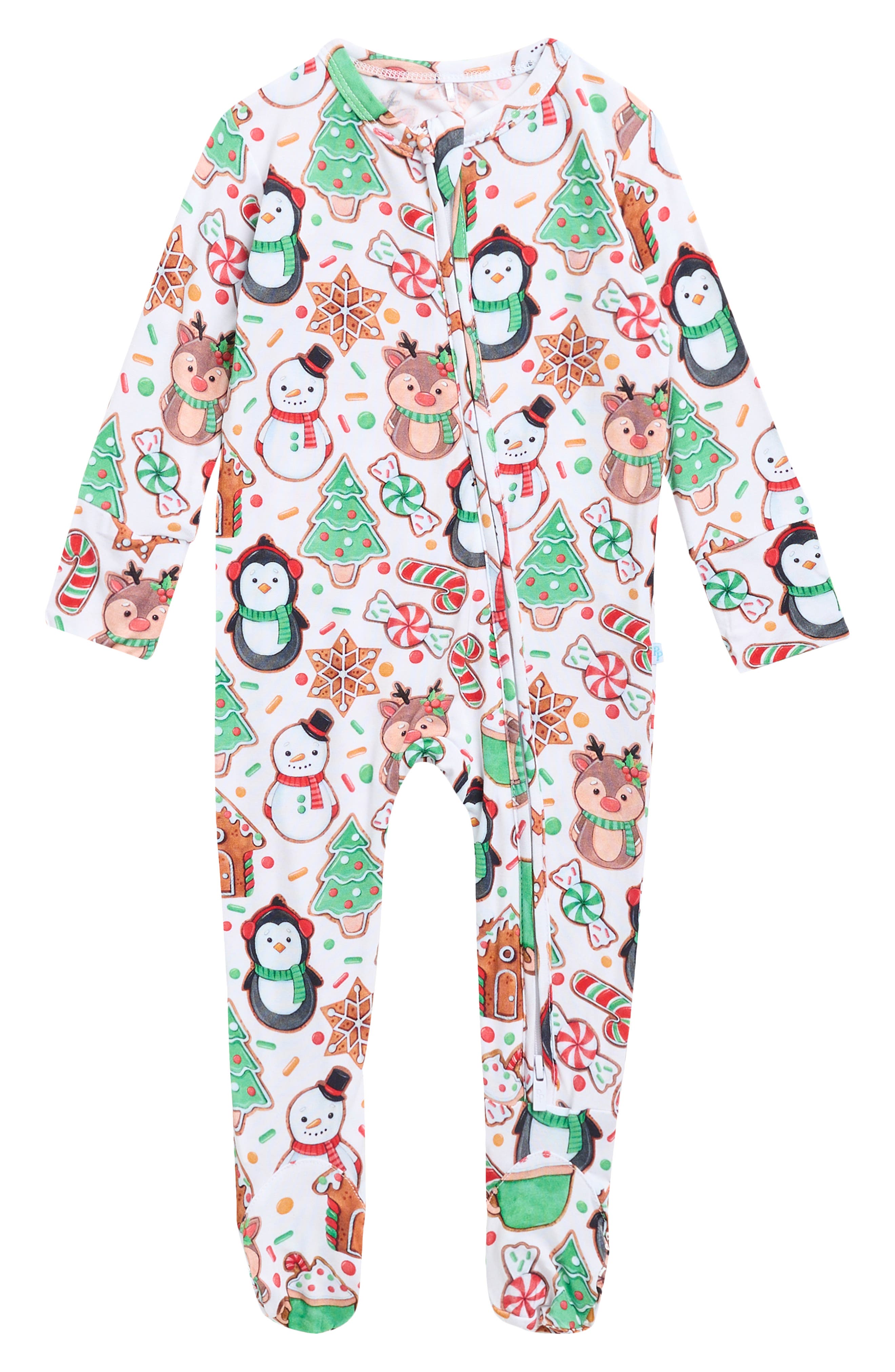 Holiday Cookie Medley Stretch Viscose Zipper Footie