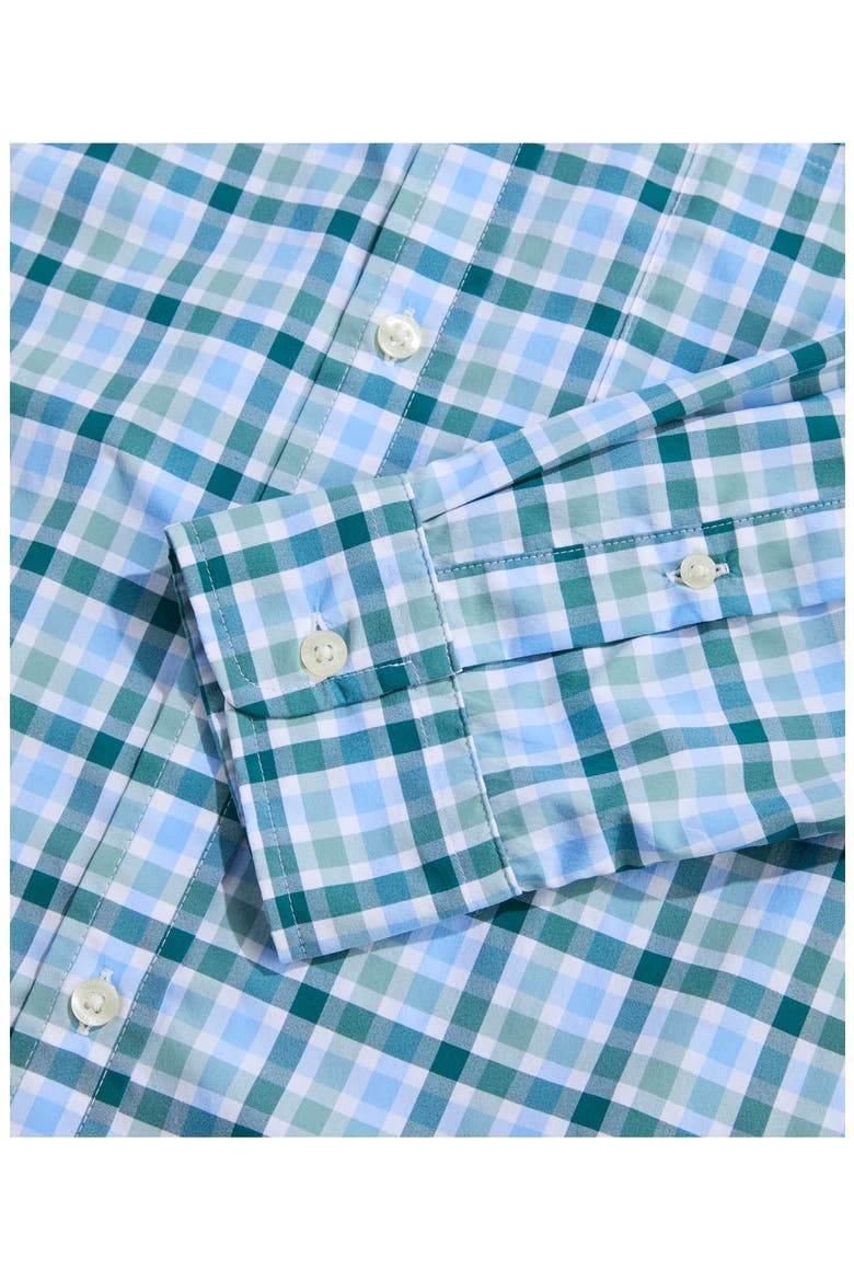 Plaid Performance Long Sleeve Button Up Shirt, Alternate, color, SEACLIFF BLUE