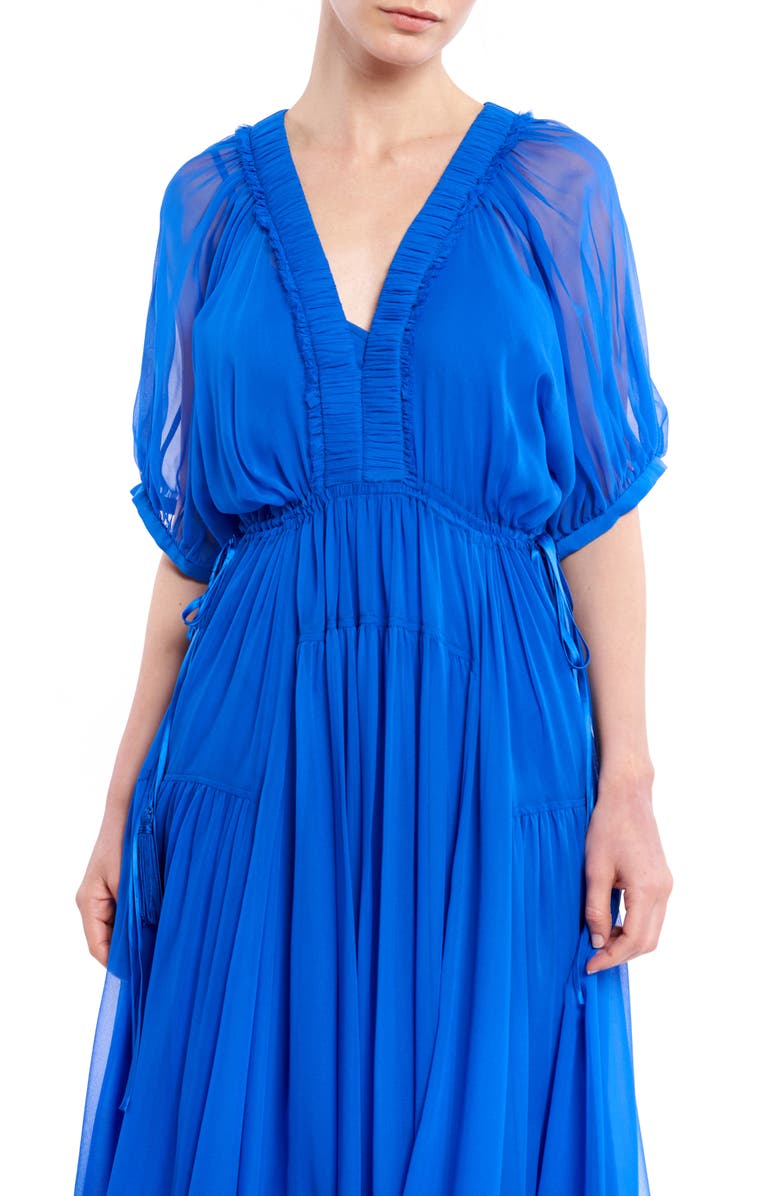 La Ligne Shirred V-Neck Dress, Alternate, color, 