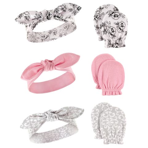 Cotton Headband and Scratch Mitten Set
