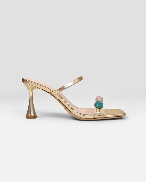 Naxos Cabochon Embellished Mule Sandals