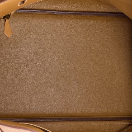 Pre-owned Hermes Hermes Birkin Handbag Brown Fjord With Gold Hardware 40 In Gold