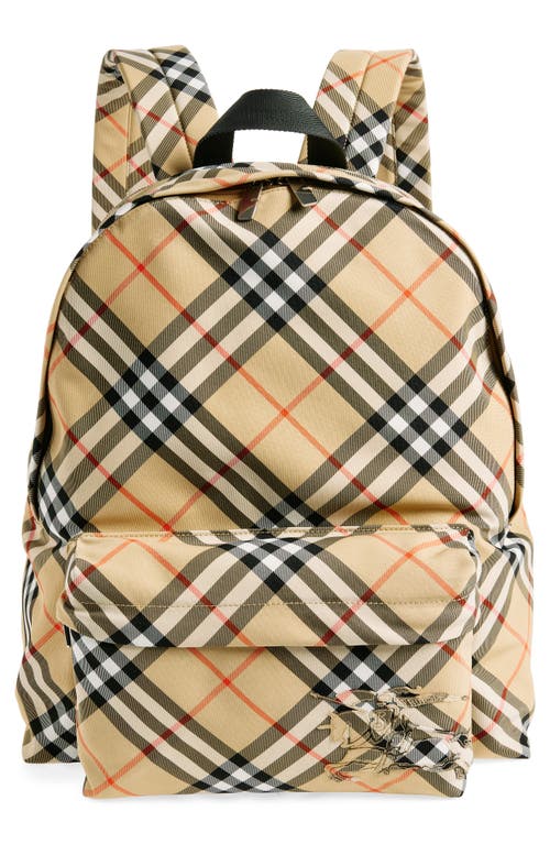 Burberry Men's Check Backpack In Sand