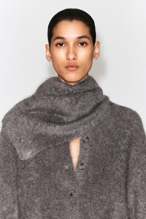 Brushed-Cashmere Triangle Scarf