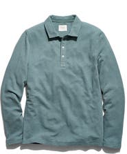 Billy Reid Long Sleeve Textured Stripe Polo
