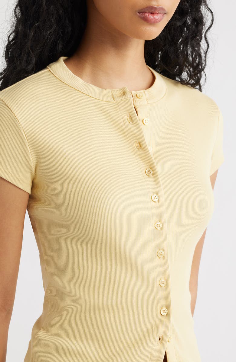 Reformation Raelynn Rib Top, Alternate, color, Blonde