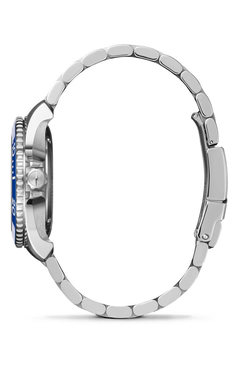 Shinola Monster Lake Michigan Automatic Dive Bracelet Watch, 39mm, Alternate, color, Lake Blue Mother Of Pearl