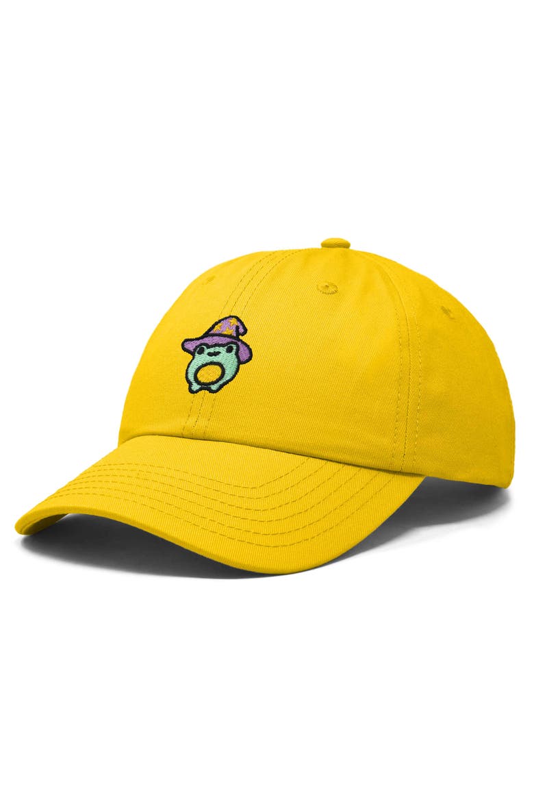 Sorcerer Frog Embroidered Dad Hat, Alternate, color, Gold