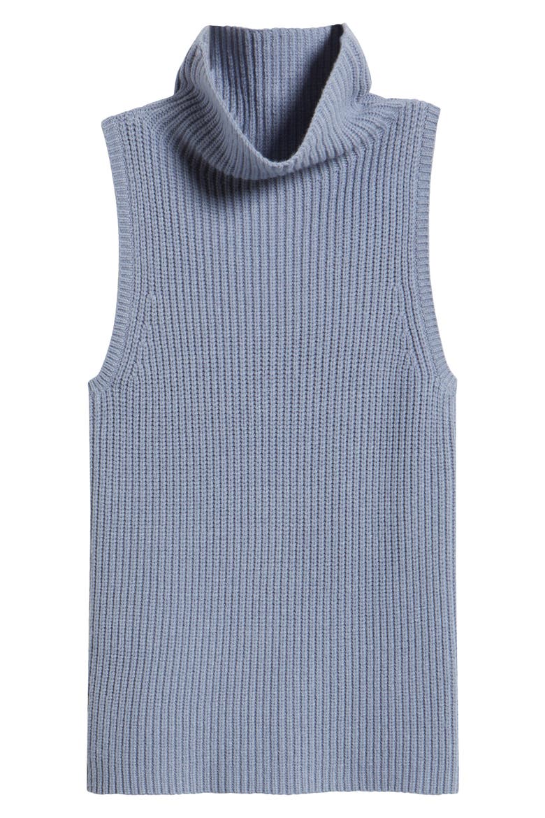 Sleeveless Funnel Neck Sweater, Alternate, color, BLUE TEMPEST