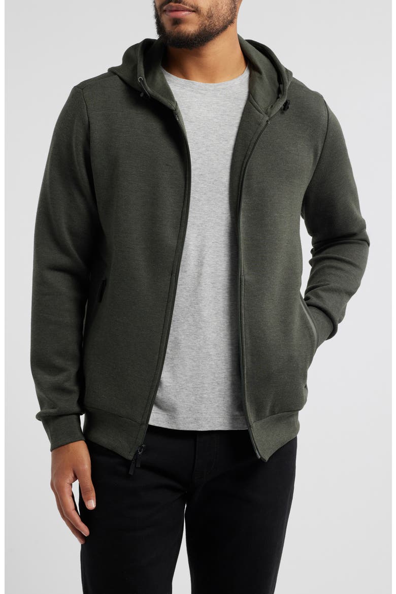 Croydon Stretch Scuba Full Zip Hoodie, Main, color, OLIVE