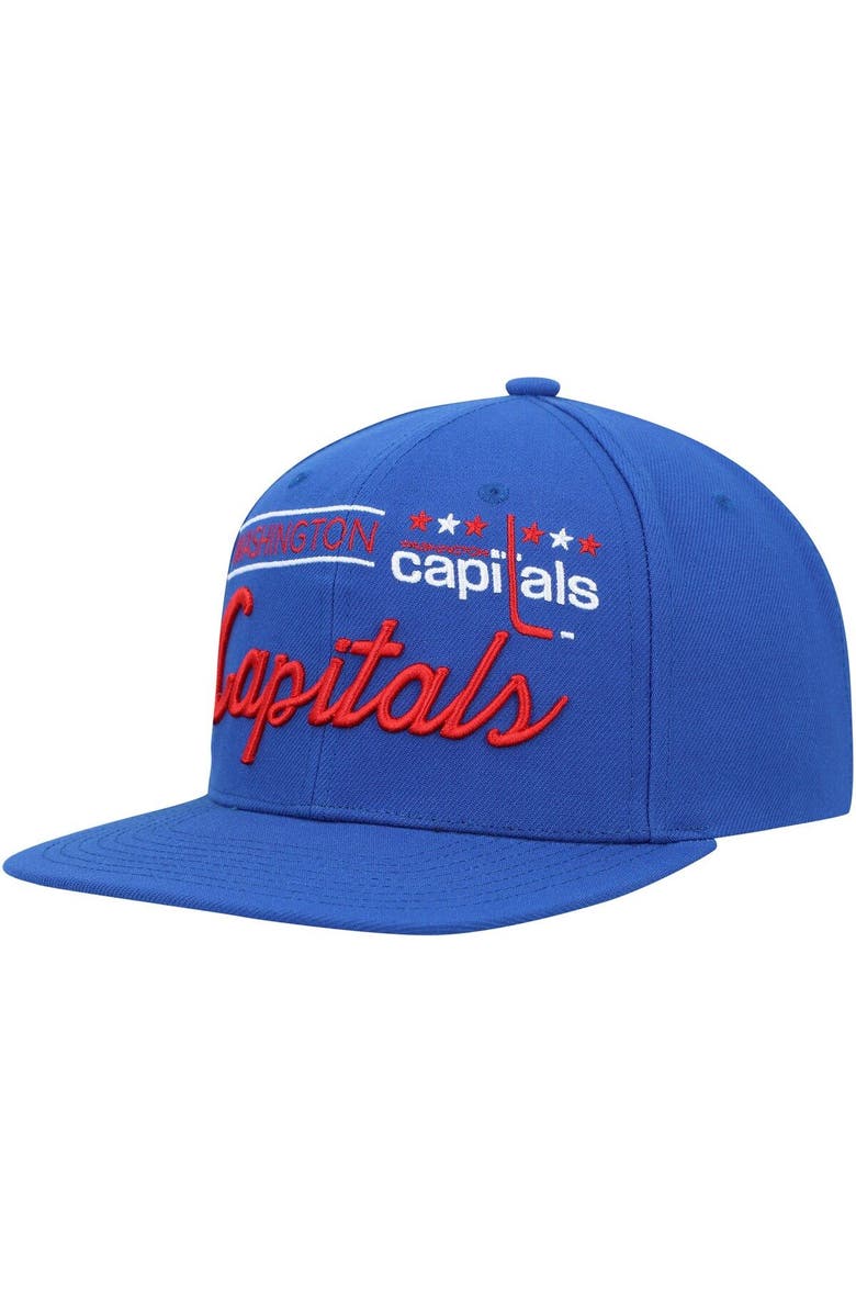 Mitchell & Ness Men's Mitchell & Ness Blue Washington Capitals Retro Lock Up Snapback Hat, Main, color, 