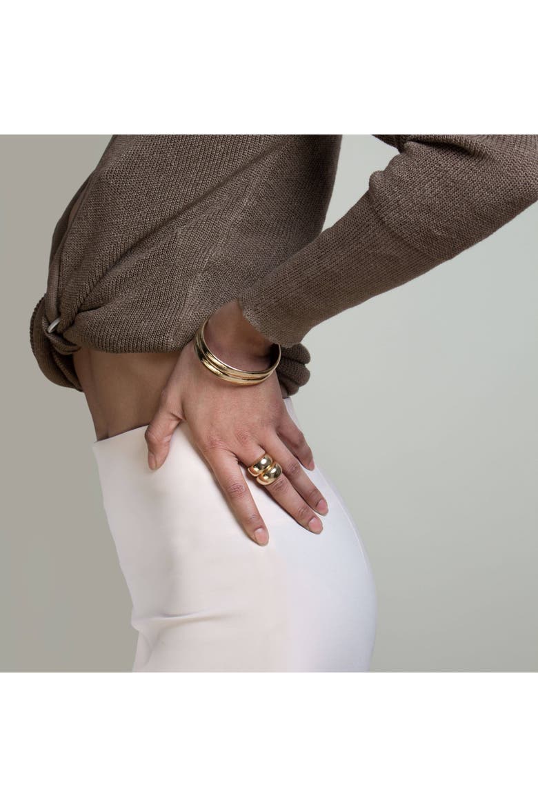 Chunky Gold Statement Bangle, Alternate, color, Gold