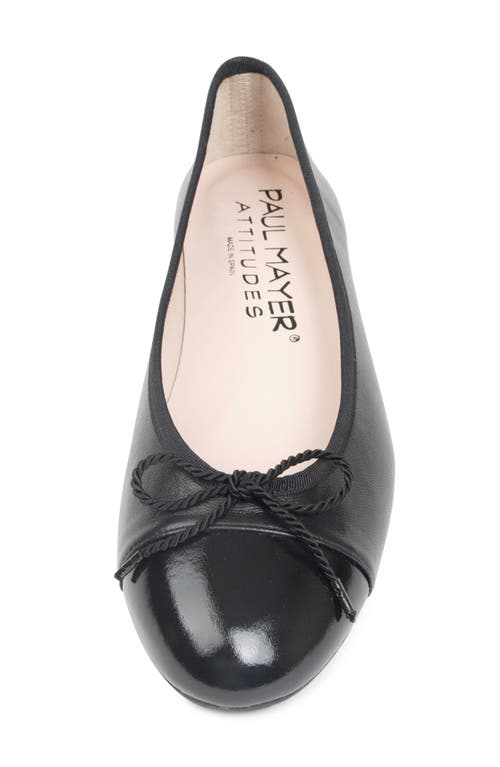 Paul Mayer Best Cap Toe Ballet Flat In Black