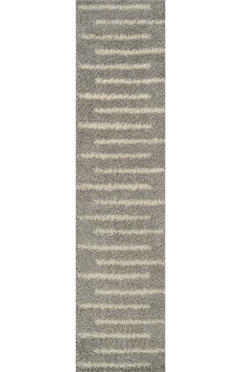 Alaro Berber Stripe Shag Area Rug