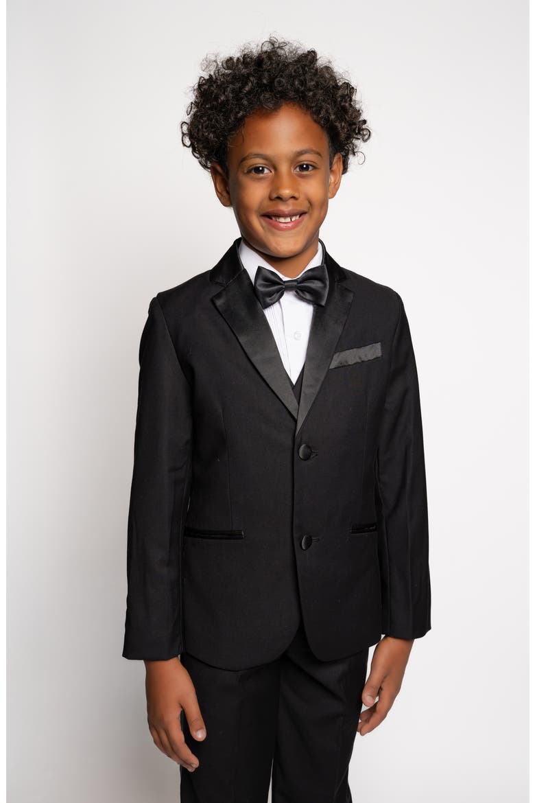 Kids' Knox 5-Piece Tuxedo Set, Alternate, color, BLACK