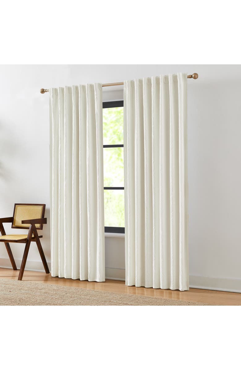 Chuks Collins x Lush Decor Capstone Whisper Cotton Blackout Window Panel, Alternate, color, Cream