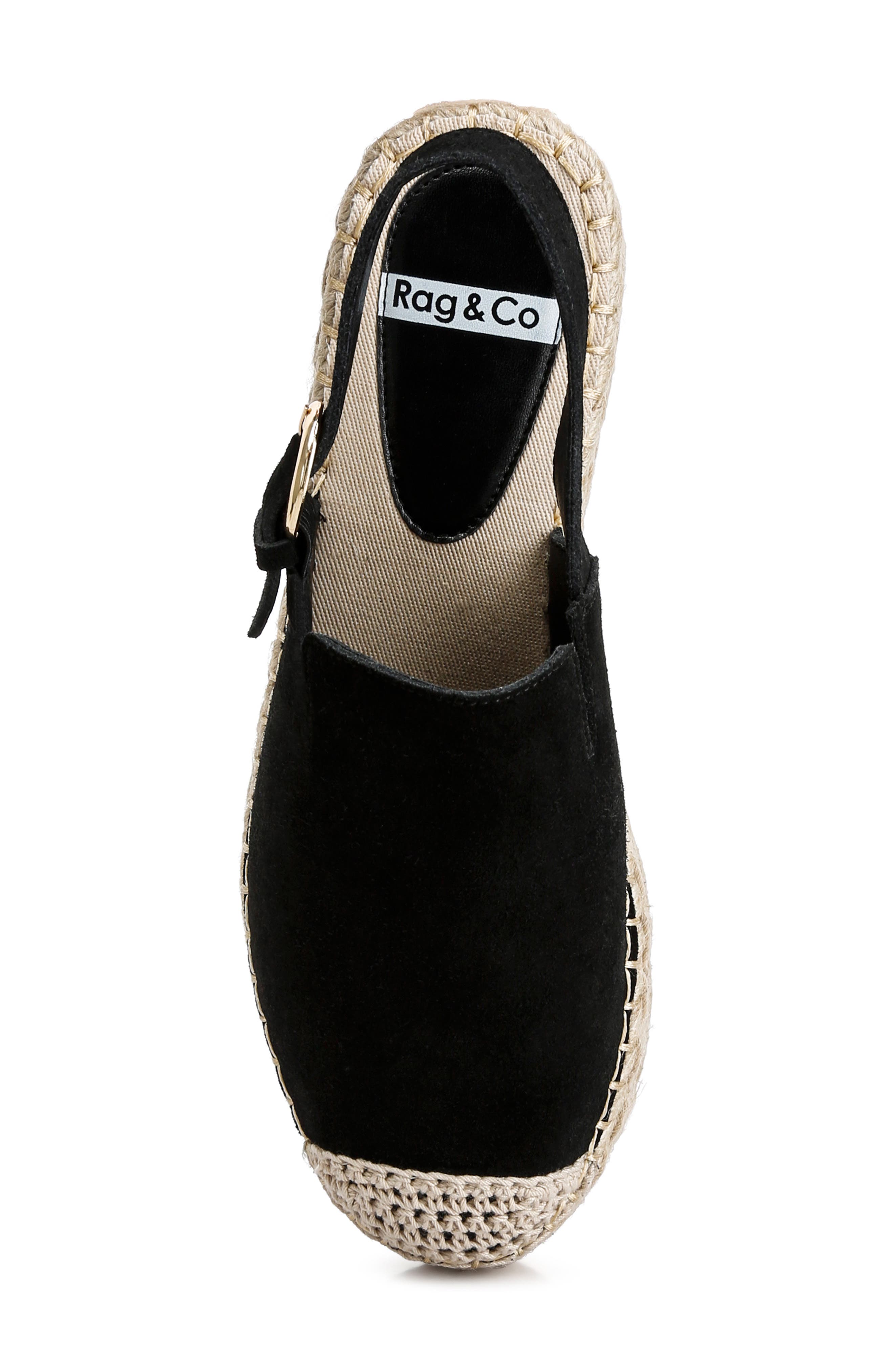 Rag & Co Affie Espadrille Slingback Flat, Alternate, color, Black