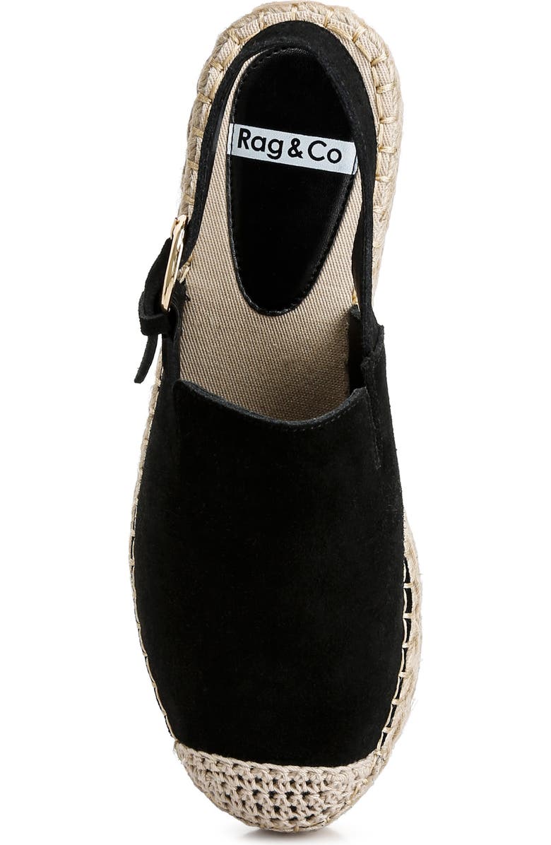 Rag & Co Affie Espadrille Slingback Flat, Alternate, color, Black