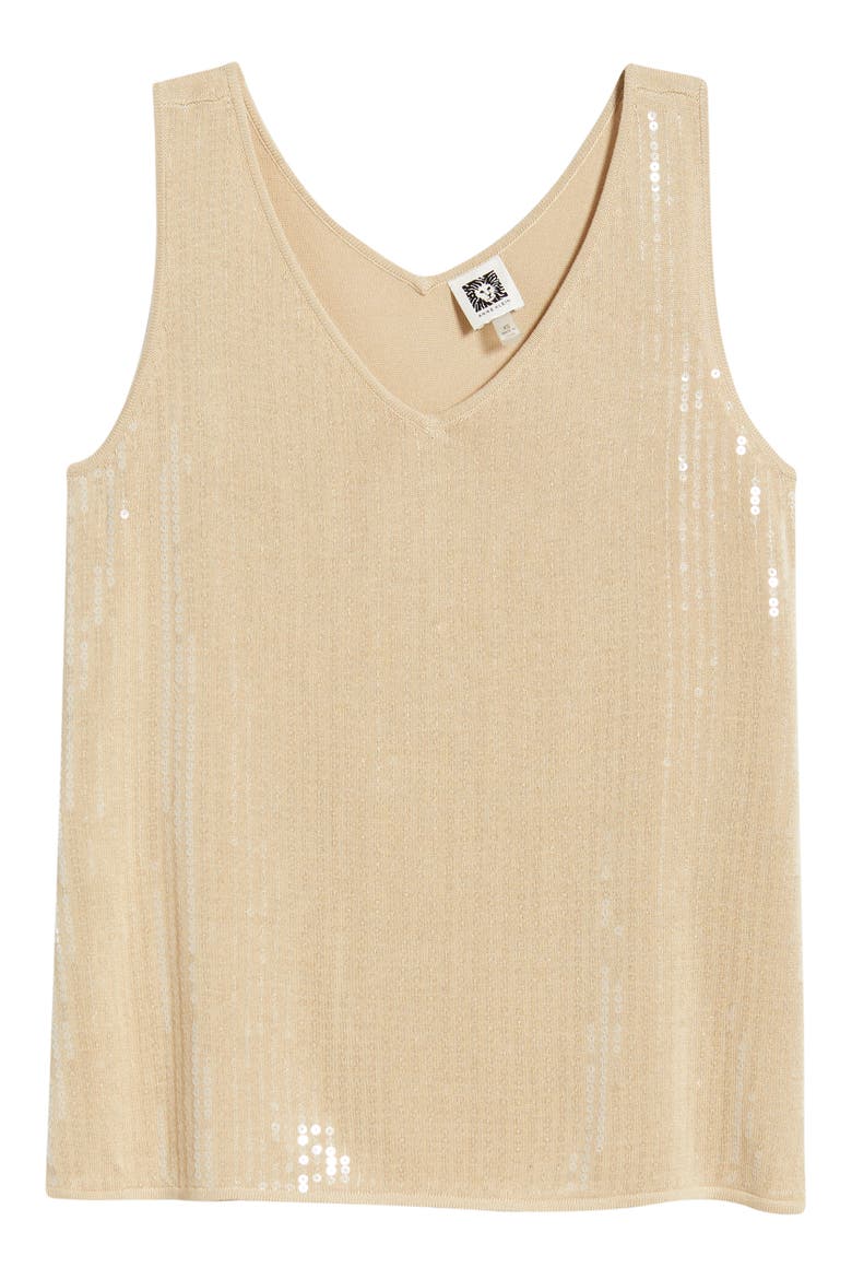 Double V-Neck Sweater Tank, Alternate, color, SAFARI
