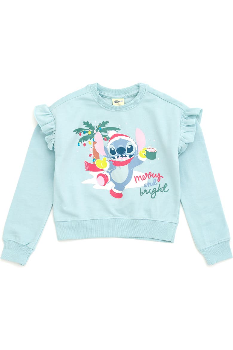 Lilo & Stitch Holiday 2-Piece Fleece Sweatshirt and Pants Set, Alternate, color, Stitch Light Blue