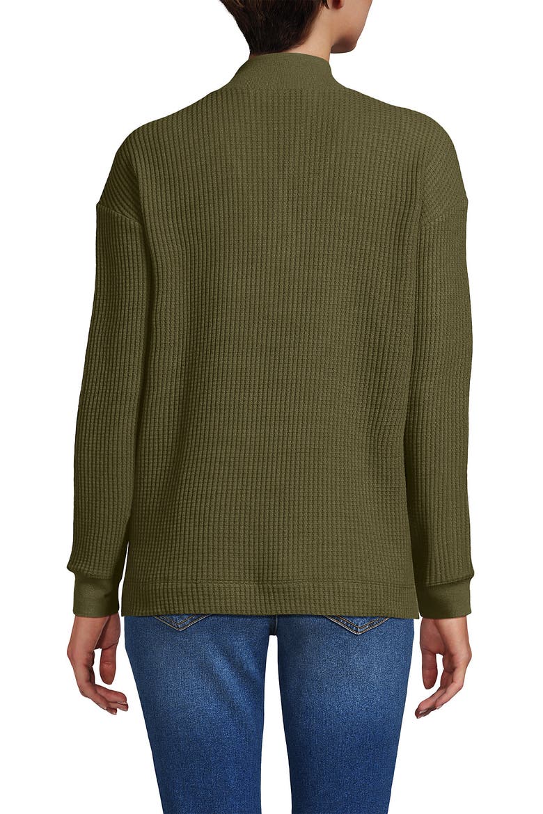 Long Sleeve Waffle Shawl Collar Henley, Alternate, color, Olive Drab