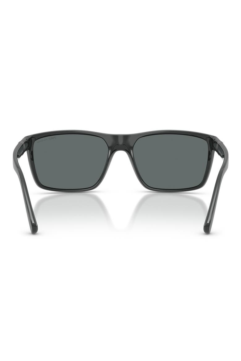59mm Polarized Rectangular Sunglasses, Alternate, color, SHINY DARK GREY / DARK GREY