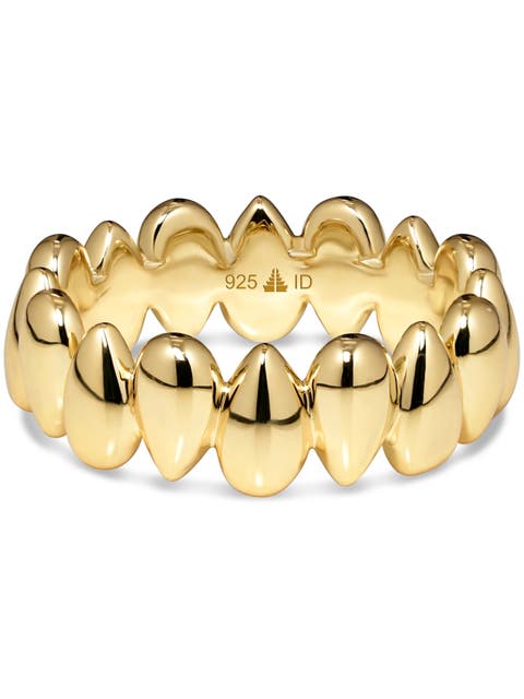 Teardrop Eternity Band Ring in Gold Plated Sterling Silver