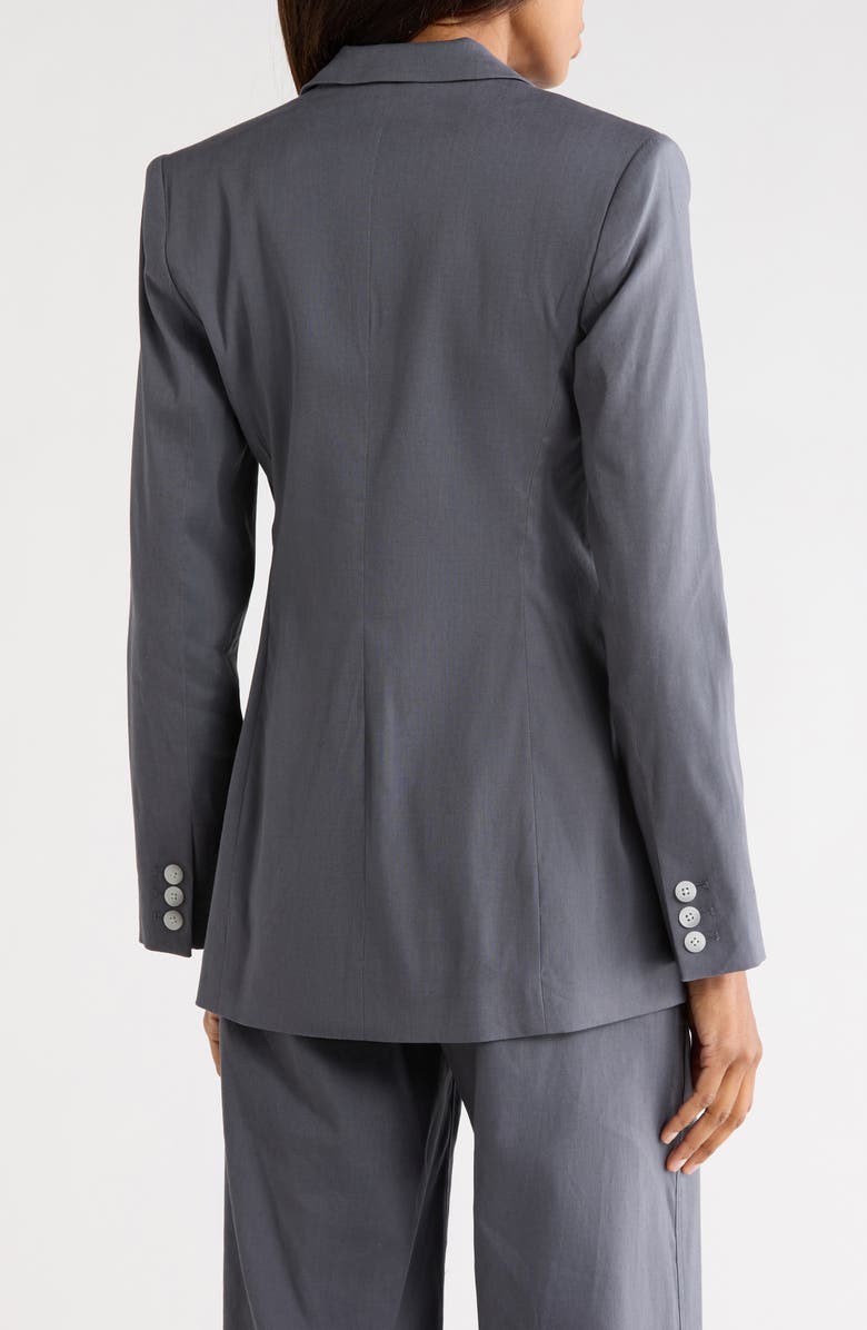 rag & bone Double-Breasted Linen Blazer, Alternate, color, Fut Grey