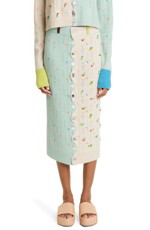 Rosie Pointelle Wool Midi Skirt (Nordstrom Exclusive)