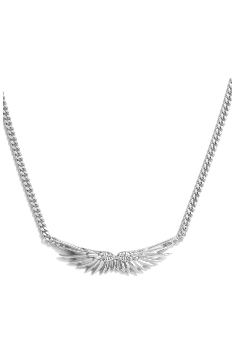 Wings Cuban Chain Necklace, Main, color, 925 STERLING SILVER