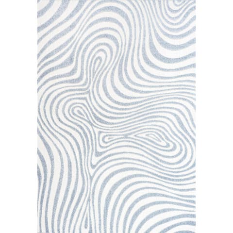 Maribo High-Low Abstract Groovy Striped Indoor/Outdoor Area Rug