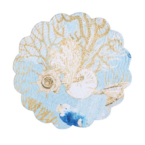 C & F Home C&f Home Belmont Reef Reversible Machine Washable Round Scallop Quilt Placemats Set Of 6 In Multi