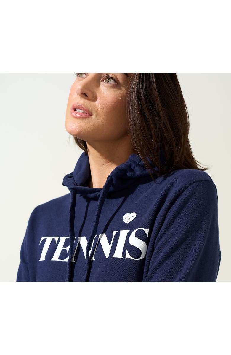 Bobbe Active Courtside Cropped Fleece Hoodie, Alternate, color, Marine Navy