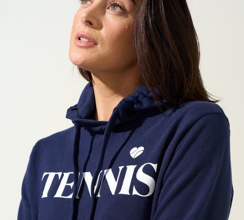 Bobbe Active Courtside Cropped Fleece Hoodie In Blue