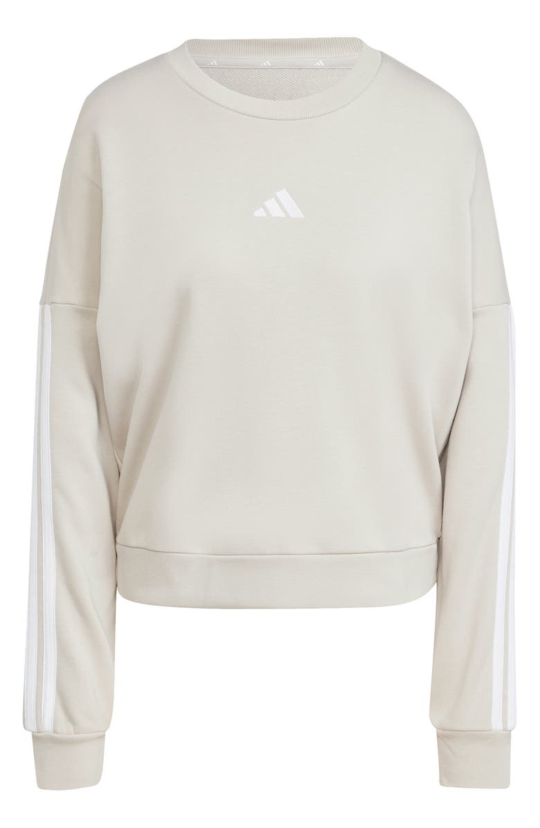 adidas 3-Stripes French Terry Sweatshirt, Alternate, color, Wonder Alumina/ White