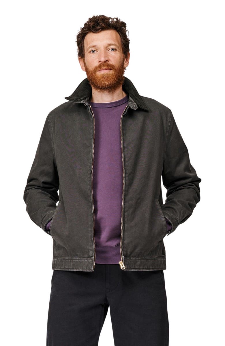 Aubin Newland Canvas Harrington Utility Jacket, Main, color, Washed Black
