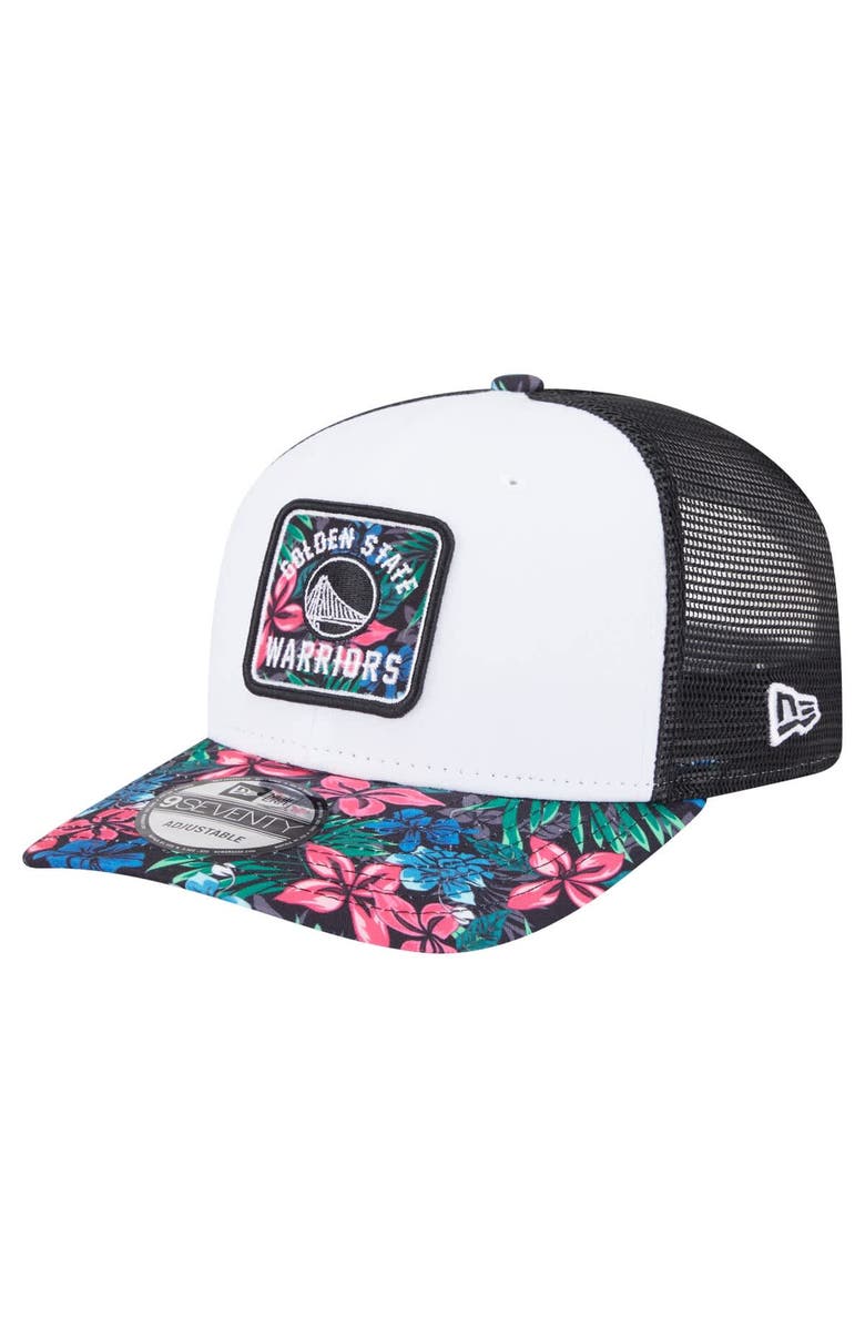 New Era Men's New Era  White Golden State Warriors Floral 9SEVENTY Adjustable Hat, Main, color, 