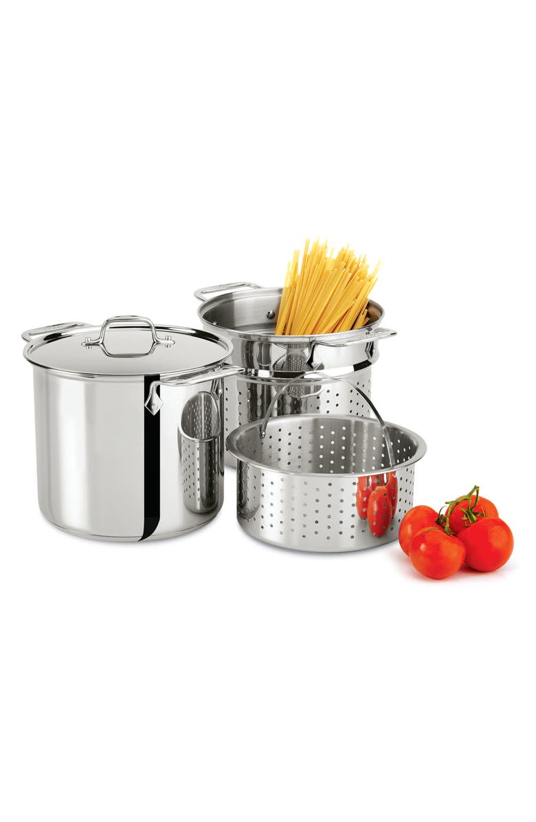 All-Clad 8-Quart 4-Piece Stainless Steel Multi Cooker, Alternate, color,